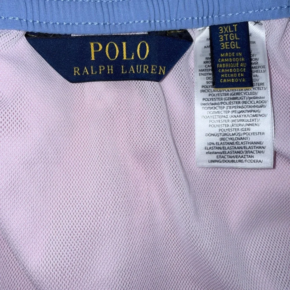 Polo Ralph‎ Lauren Mens 3XLT Pastel Pink Swim Trunks Board Shorts Blue Pony NWT